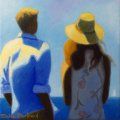 detail-devant-la-mer-couple-inspire-de-la-promenade-des-anglais-niceatelier--sylvie-bertrand-artiste-peintre-galerie-nice-peinture-tableau-painting-painter-art-gallery