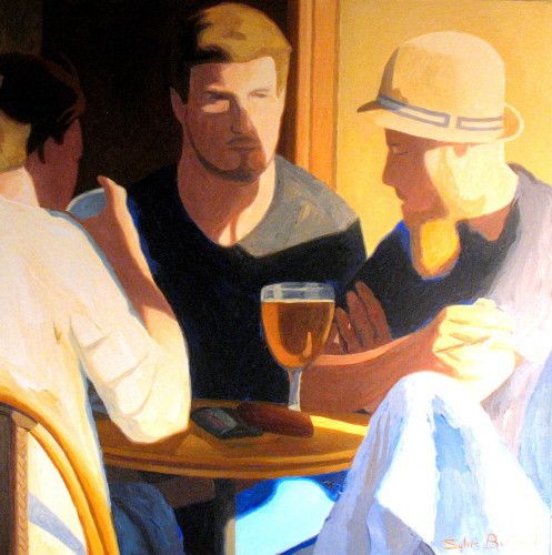 conversation-au-cafe-inspire-du-vieux-nice-sylvie-bertrand-bar-bistrot-dans-la-rue-silhouette-lumiere-peinture-artiste-peintre-tableau-art-galerie-gallery