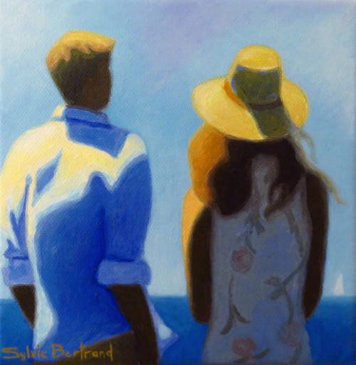 devant-la-mer-couple-inspire-de-la-promenade-des-anglais-nice-sylvie-bertrand-artiste-peintre-galerie-nice-peinture-tableau-painting-painter-art-gallery
