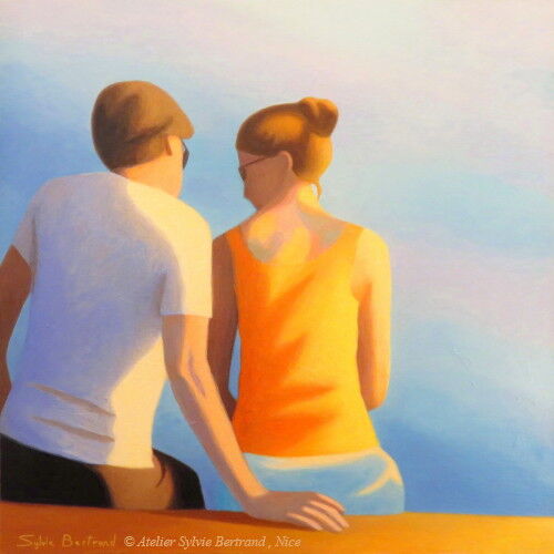 deux-silhouettes-devant-la-mer-inspiré-de-la-promenade-des-anglais-nice-couple-amoureux-lumière-sylvie-bertrand-artiste-peintre-vieux-nice-peintures-tableau-painter-painting-galerie-gallery-art deux-silhouettes-devant-la-mer-inspiré-de-la-promenade-des-anglais-nice-couple-amoureux-lumière-sylvie-bertrand-artiste-peintre-vieux-nice-peintures-tableau-painter-painting-galerie-gallery-art